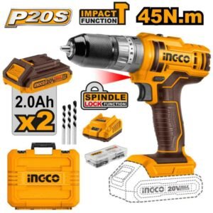 TALADRO CON PERCUTOR 20V 45N.M