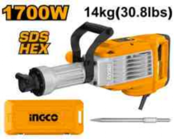 MARTILLO DEMOLEDOR INGCO 1700W 50J SDS HEX