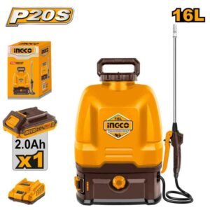 MOCHILA PULVERIZADORA INALÁMBRICA INGCO 16L + BATERÍA + CARGADOR