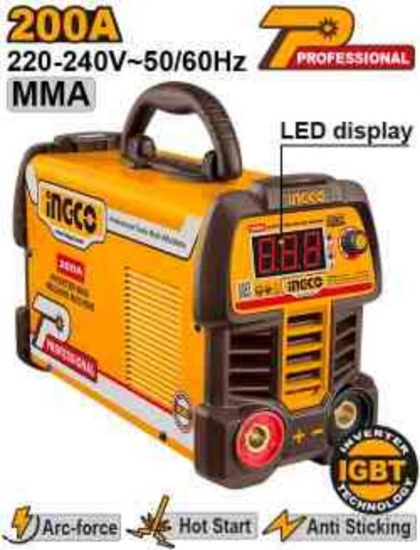 SOLDADORA INVERTER PARA ELECTRODO INGCO 200A