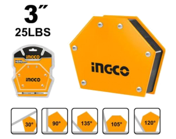 ESCUADRA MAGNÉTICA PARA SOLDADURA INGCO 3" 25 LB