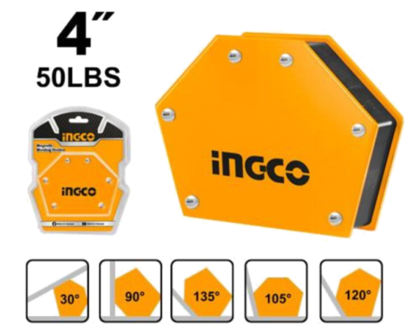 ESCUADRA MAGNÉTICA PARA SOLDADURA INGCO 4" 50 LB