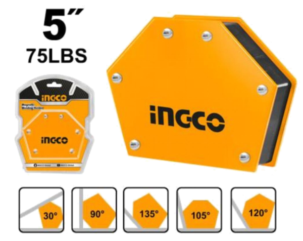 ESCUADRA MAGNÉTICA PARA SOLDADURA INGCO 5" 75 LB