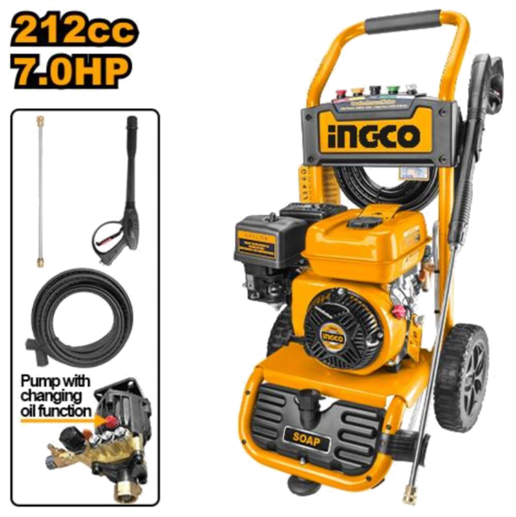 HIDROLAVADORA A GASOLINA INGCO 235 BAR 7 HP
