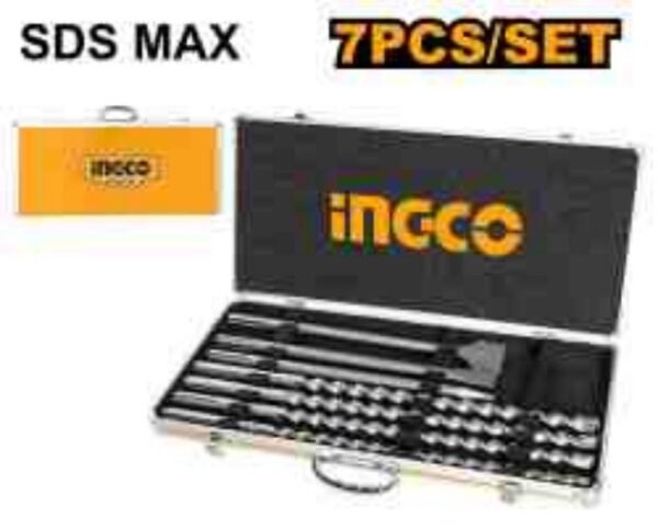 SET DE BROCAS Y CINCHELES SDS MAX INGCO 7 PIEZAS