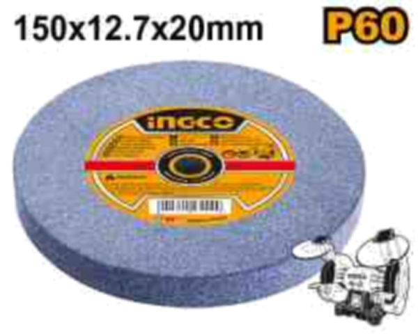 PIEDRA ESMERIL PARA AFILADORA INGCO 150 X 12.7 X 20 MM GRANO 60