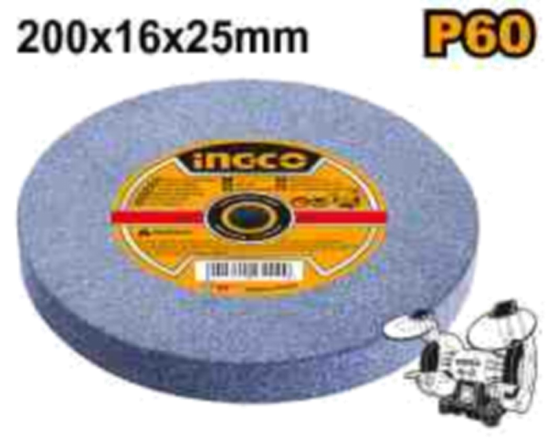 PIEDRA ESMERIL PARA AFILADORA INGCO 200 X 16 X 25 MM GRANO 80