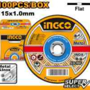 SET DE DISCOS DE CORTE PARA METAL E INOX INGCO 115 MM 100 PIEZAS `