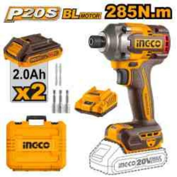 ATORNILLADOR DE IMPACTO INALÁMBRICO 20V 285N.M