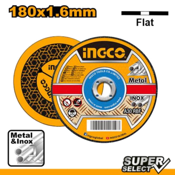 DISCO DE CORTE PARA METAL E INOX INGCO 180 MM