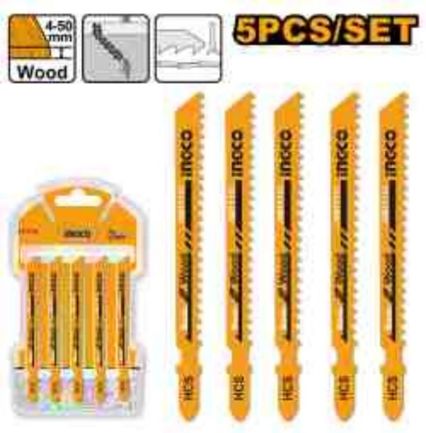 SET DE HOJAS PARA SIERRA CALADORA INGCO 74 MM 5 PIEZAS PARA MADERA