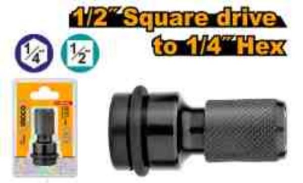ADAPTADOR DE IMPACTO INGCO 1/2" A 1/4" HEXAGONAL