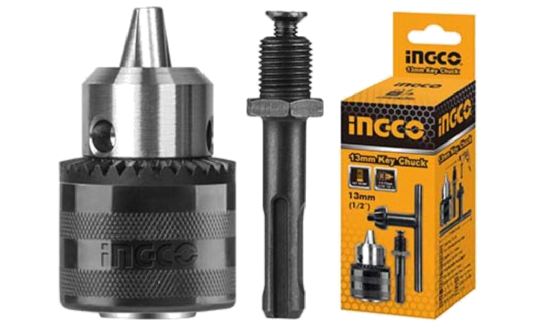 PORTABROCAS CON LLAVE INGCO 13 MM + ADAPTADOR SDS PLUS `