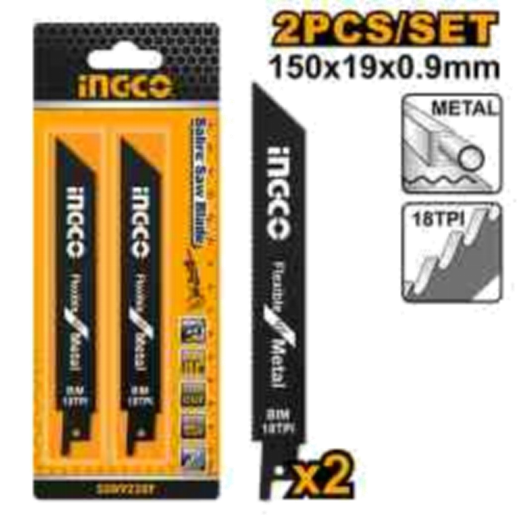 HOJAS PARA SIERRA SABLE INGCO 150 MM 2 PIEZAS PARA METAL