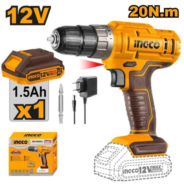 ATORNILLADOR INALÁMBRICO 12V CON BATERÍA 1.5AH