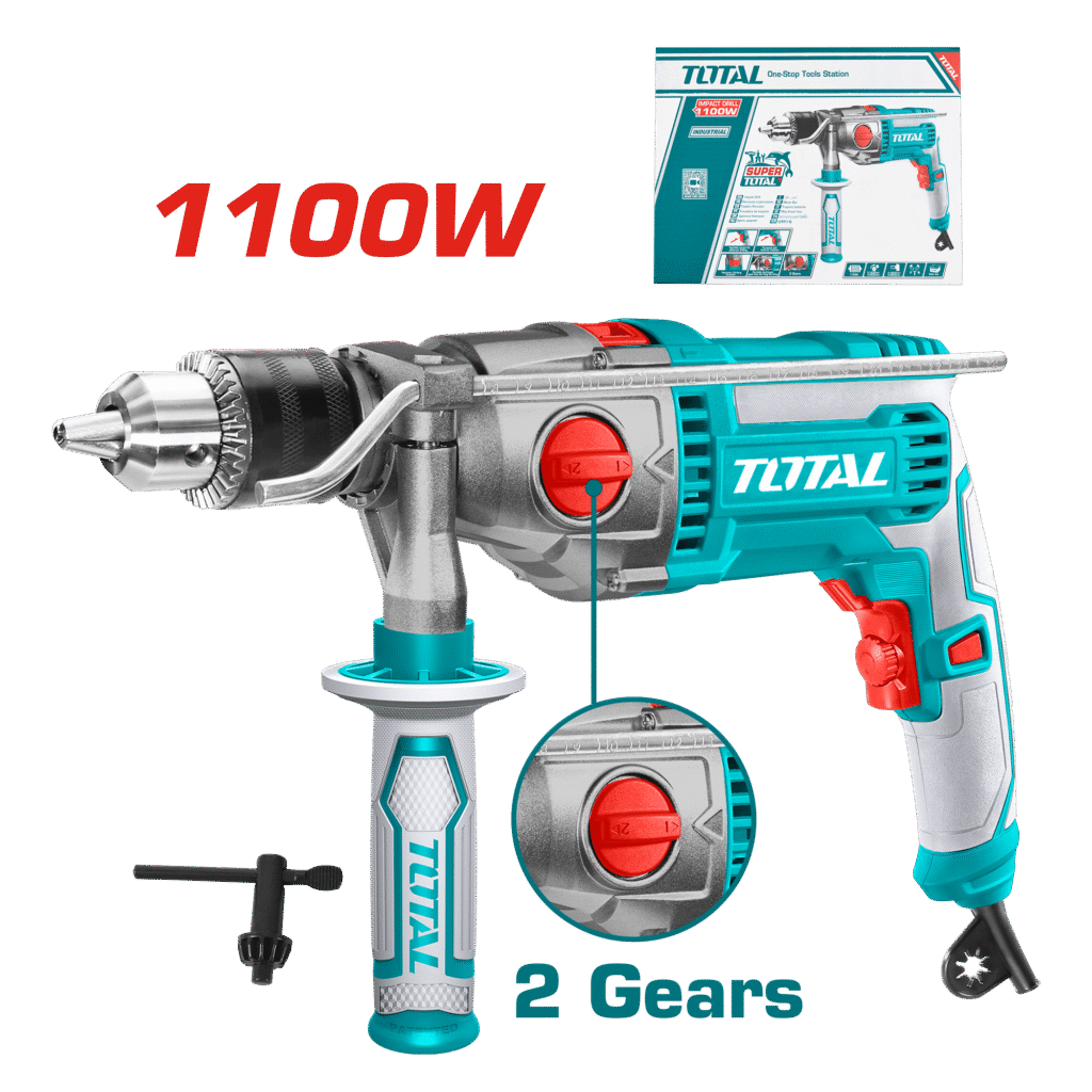 TALADRO PERCUTOR TOTAL 1100W 2 VELOCIDADES