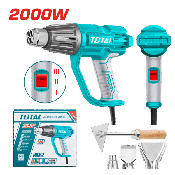 PISTOLA DE CALOR TOTAL 2000W CON BOQUILLAS
