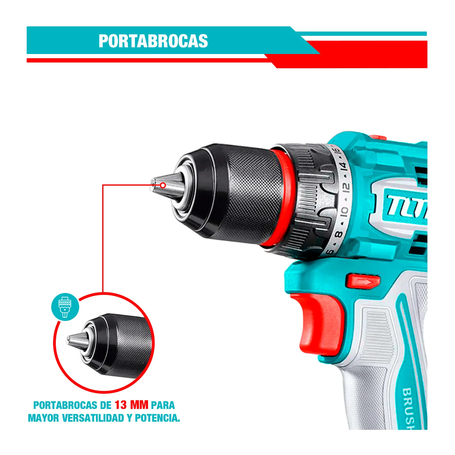 ATORNILLADOR BRUSHLESS TOTAL 20V 50 N.M CON 1 BATERÍA - Image 4