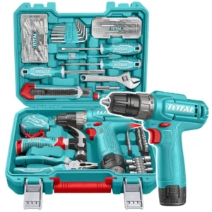 SET DE HERRAMIENTAS TOTAL 148 PIEZAS CON TALADRO ATORNILLADOR INALÁMBRICO 12V