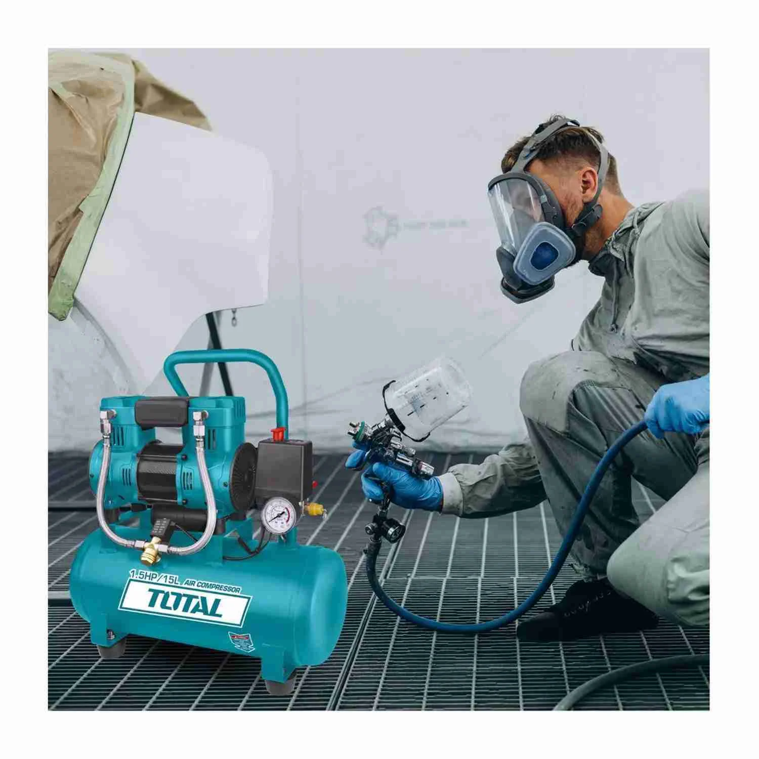 COMPRESORA DE AIRE TOTAL 15L 1100W LIBRE DE ACEITE - Image 5