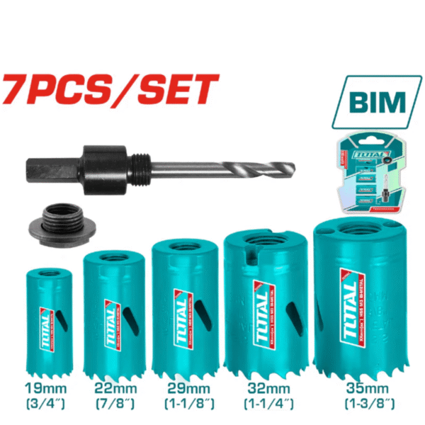 JUEGO DE BROCAS COPA BIMETAL TOTAL 7 PIEZAS