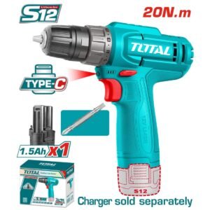 TALADRO ATORNILLADOR INALÁMBRICO TOTAL 12V SIN PERCUTOR