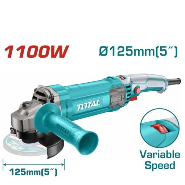 AMOLADORA TOTAL 5" 1100W VELOCIDAD VARIABLE