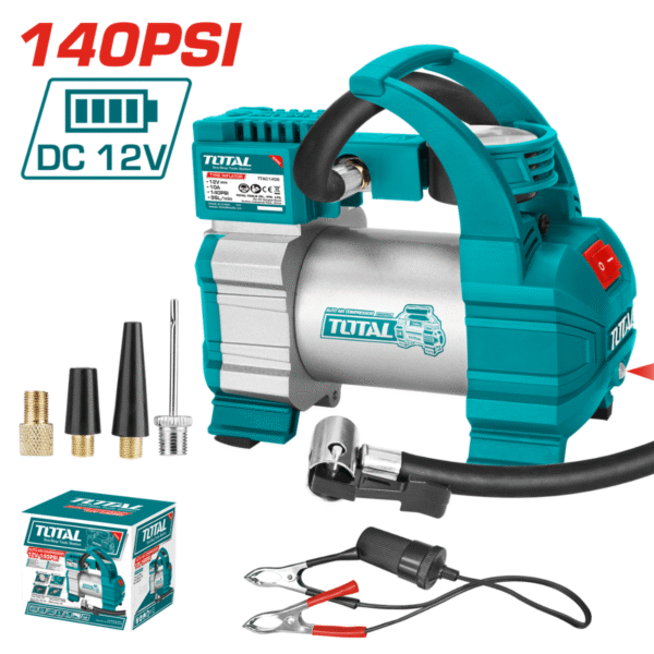 MINI COMPRESORA TOTAL PARA AUTO 12V 140 PSI