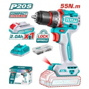 ATORNILLADOR BRUSHLESS TOTAL 20V 55 N.M CON 1 BATERÍA